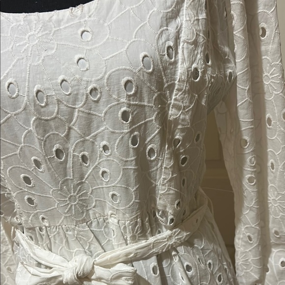 London Times White Bishop Sleeve Sundress. NWT. Size 6 - Picture 2 of 11